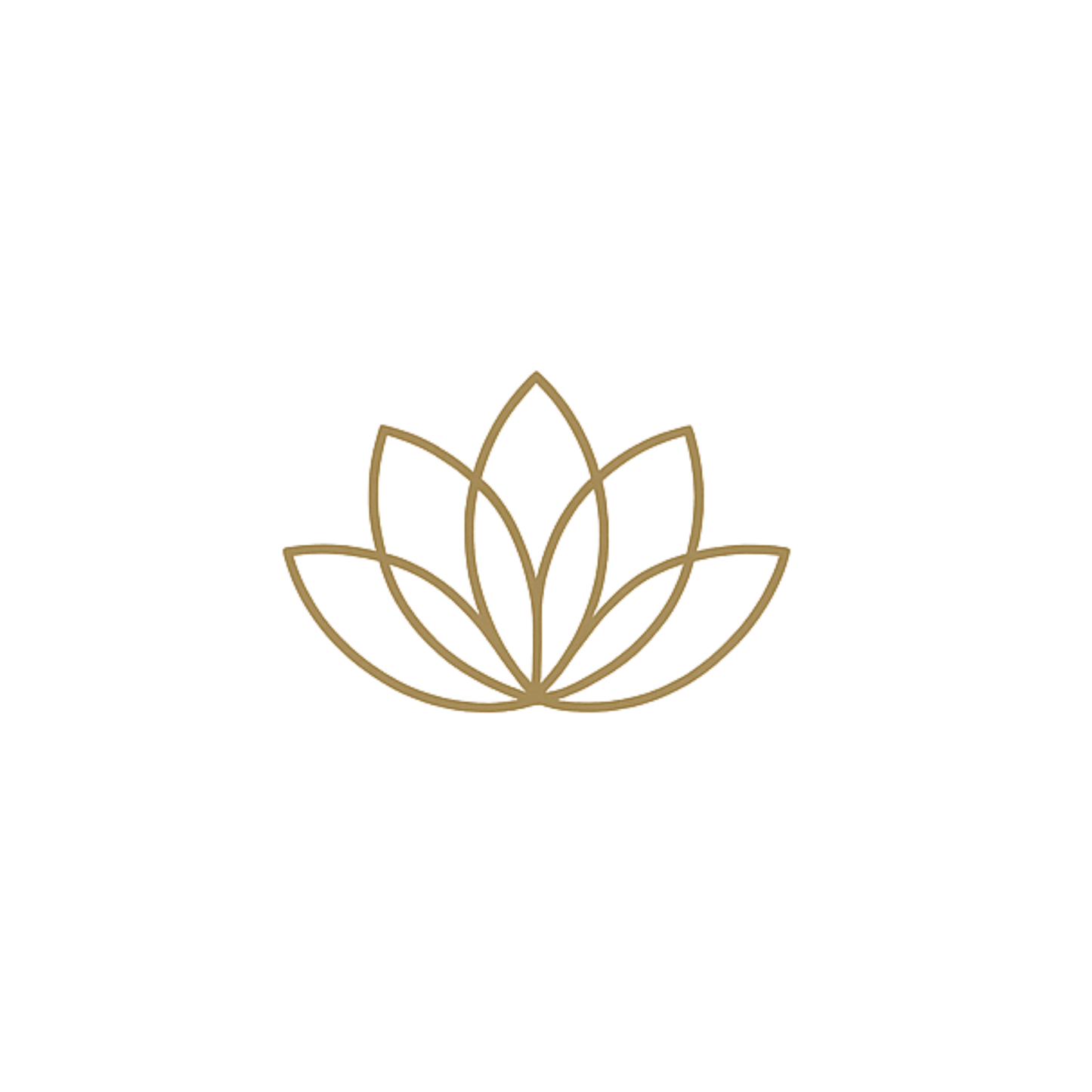 Gold lotus flower outline on a green background